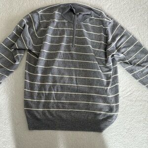 Peter Millar Gray Striped Sweater